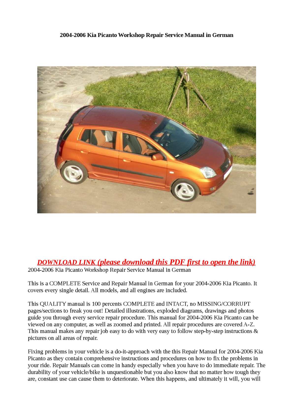 Chevrolet spark service manual download